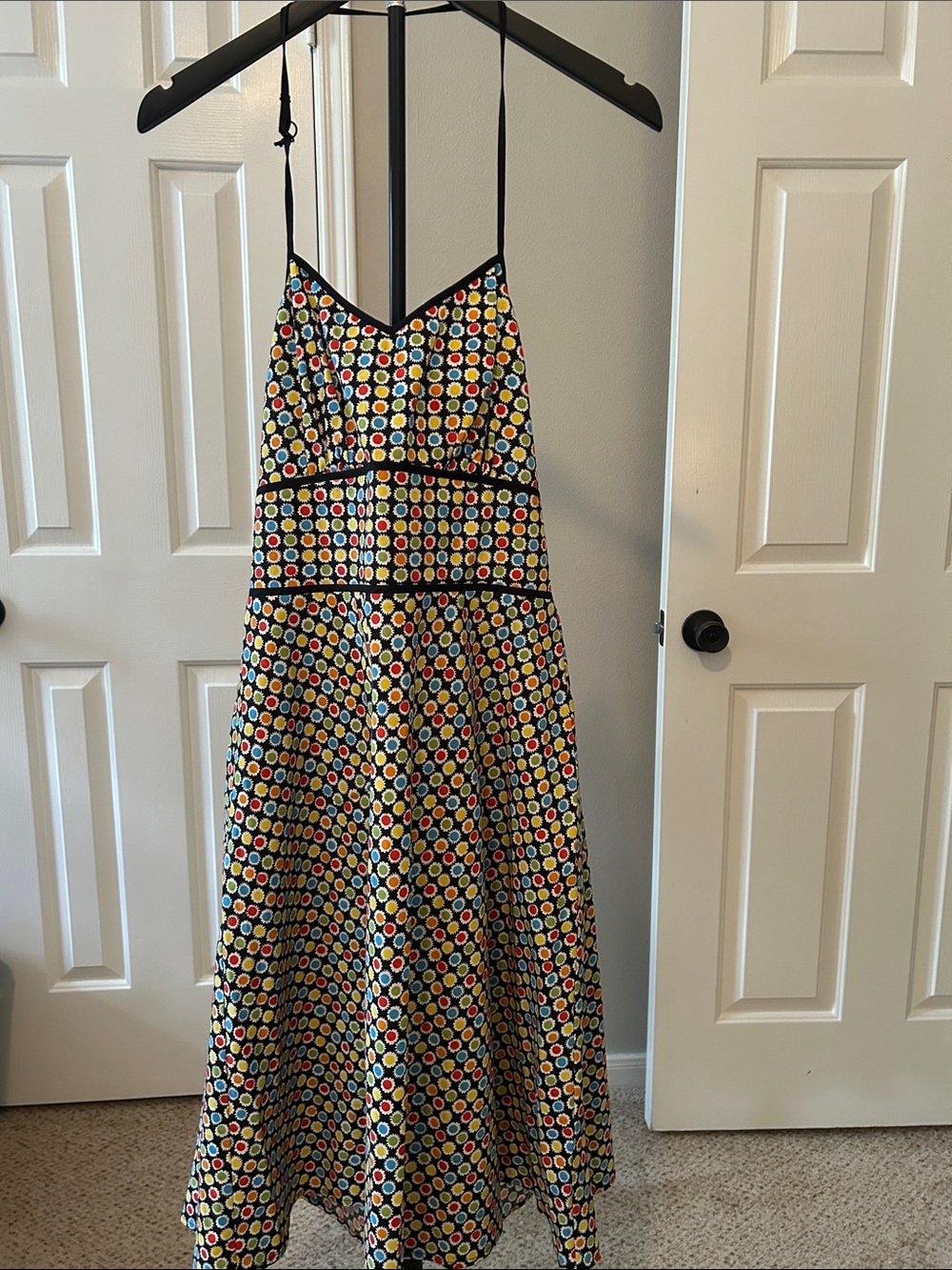 Mica Multicolor Polka Dot Halter Dress